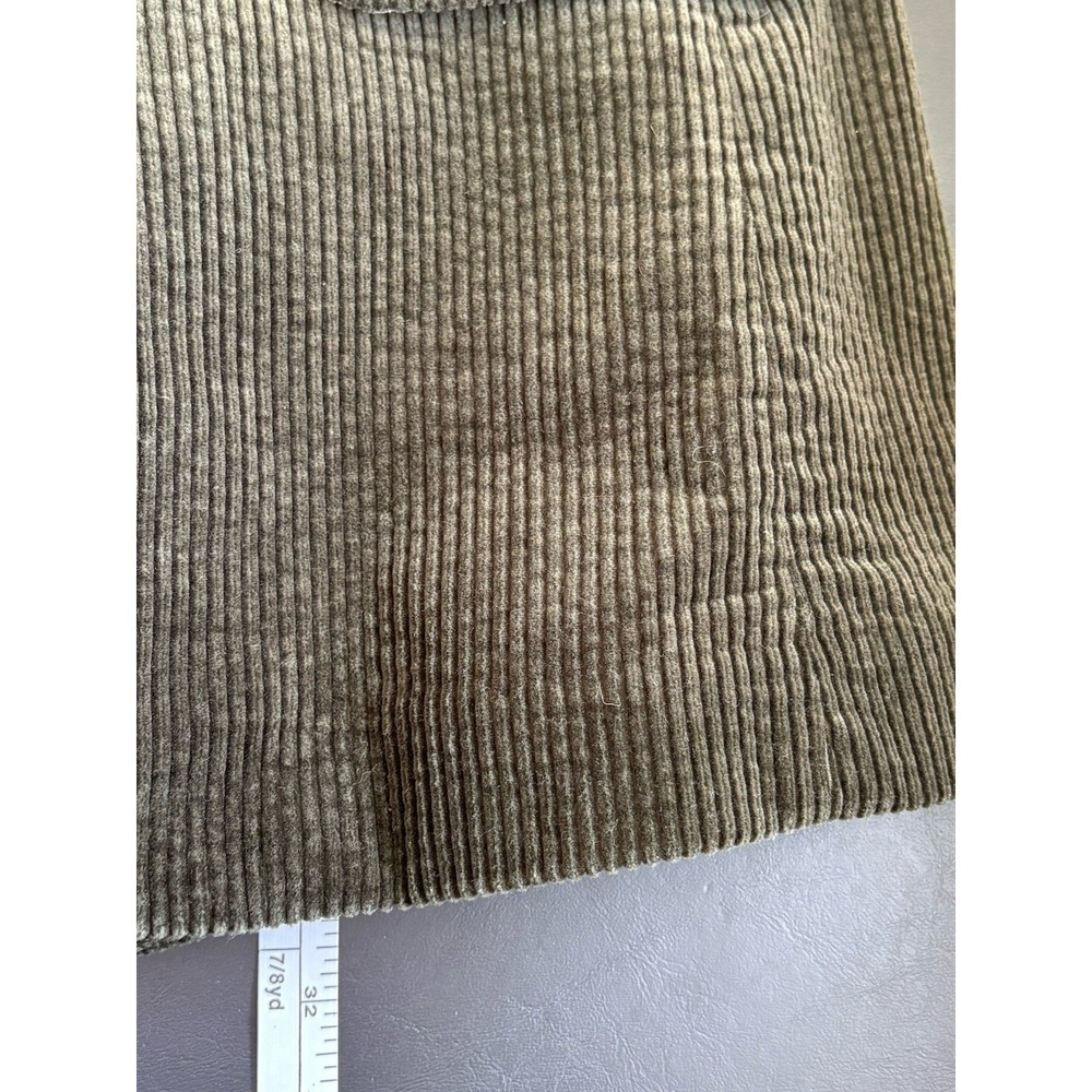 J. Jill Wide Wale Corduroy Jacket Velvet Trim Large Petite Green Barn Chore Coat - Picture 12 of 12